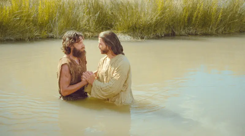 John the Baptist Baptizing Jesus in the River Jordan.