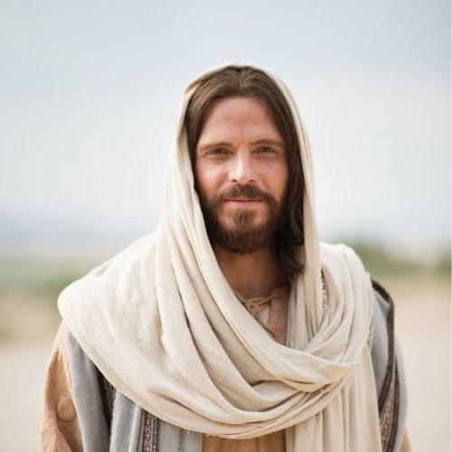 Jesus Christ smiling.