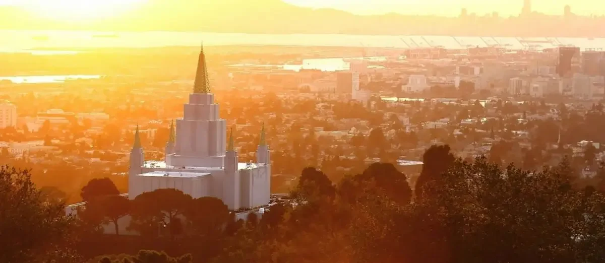 Oakland Temple Hill Sunset over San Francisco Bay