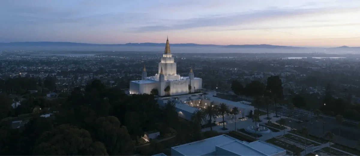 Oakland Temple Hill at Night